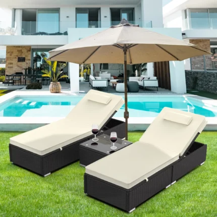 outdoor wicker loungers for garden, patio, poolside by Sundecor Outdoor Furniture