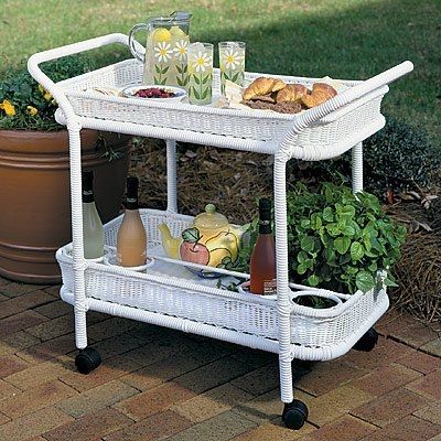 outdoor rattan serving trolley for garden, patio, bar, club by sundecor outdoor furniture