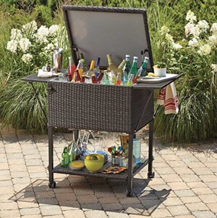 outdoor rattan serving trolley for garden, patio, bar, club by Sundecor Outdoor Furniture