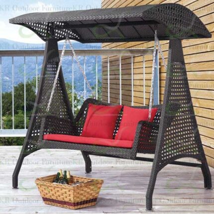 Outdoor wicker swing two, three seater with stand for garden, patio, balcony, terrace by Sundecor Outdoor Furniture