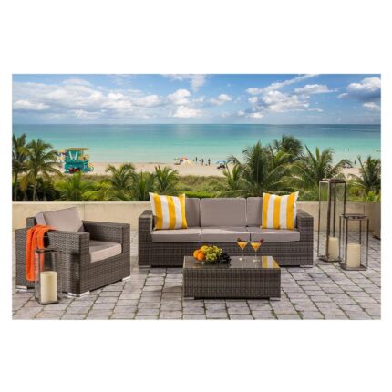 Outdoor wicker sofa set for garden, patio, terrace, restaurant by Sundecor Outdoor Furniture