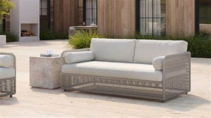 Outdoor wicker couch for Garden, Patio, Terrace by Sundecor Outdoor Furniture