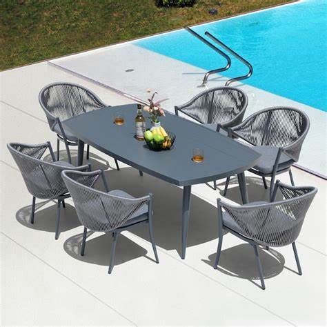 Braid & Rope Outdoor Dining Set for Garden, Dining Room, Patio, Terrace by Sundecor Outdoor Furniture