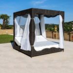 outdoor wicker canopy daybed for garden, patio, terrace by Sundecor Outdoor Furniture