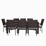 Outdoor wicker dining set for garden, patio, farmhouse, resort, restaurant by Sundecor Outdoor Furniture