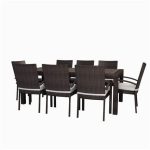 Outdoor wicker dining set for garden, patio, farmhouse, resort, restaurant by Sundecor Outdoor Furniture