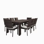 Outdoor wicker dining set for garden, patio, farmhouse, resort, restaurant by Sundecor Outdoor Furniture
