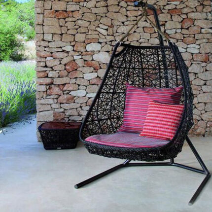 outdoor wicker swing set for garden, patio, balcony, terrace by Sundecor Outdoor Furniture