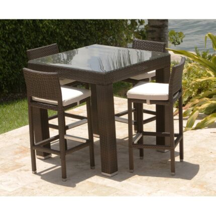outdoor wicker bar set for garden, patio, bar, club, restaurant by sundecor outdoor furniture