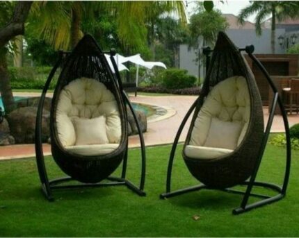 outdoor wicker swing set for garden, patio, balcony, terrace by Sundecor Outdoor furniture