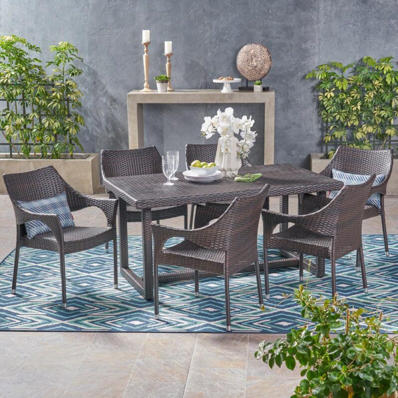 Outdoor Wicker Dining set for Garden, Patio, terrace by Sundecor Outdoor Furniture