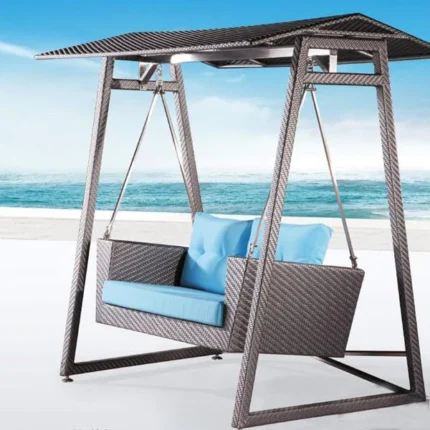 outdoor wicker swing two, three seater with stand for garden, patio, balcony, terrace by Sundecor Outdoor Furniture