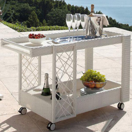 outdoor rattan serving trolley for garden, patio, bar, club by Sundecor Outdoor Furniture