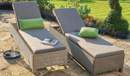 outdoor wicker loungers for garden, poolside, patio by Sundecor Outdoor Furniture