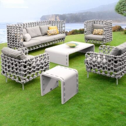 Braid & Rope Outdoor Sofa set for Garden, Patio, living room, Terrace by Sundecor Outdoor Furniture