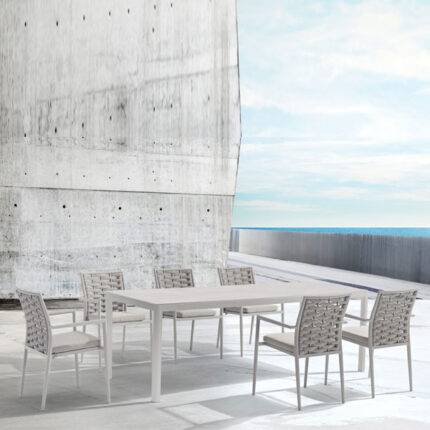 Braid & Rope Outdoor Dining set for Garden, patio, terrace, farmhouse, resort, cafeteria by Sundecor Outdoor Furniture