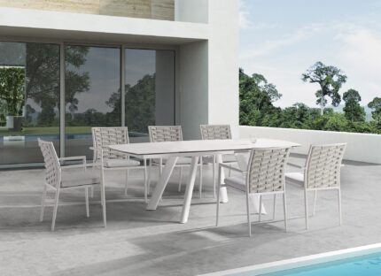 Braid & Rope Outdoor Dining Set for Garden, Dining Room, Terrace by Sundecor Outdoor Furniture