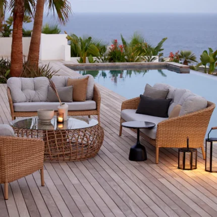 Outdoor Wicker Sofa Set for Garden, living Room, Balcony, Terrace by Sundecor Outdoor Furniture