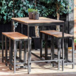 Outdoor Furniture Wood & Metal Bar Set for Garden, Bar, Club, Terrace by Sundecor Outdoor Furniture