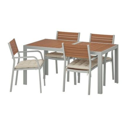 Outdoor Furniture Wood & Metal Dining Set for Garden by Sundecor Outdoor Furniture