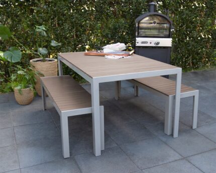 Outdoor Furniture Wood & Metal Dining Set by for Garden Sundecor Outdoor Furniture