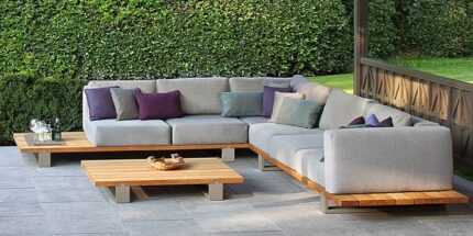 Outdoor Furniture Wood & Metal Sofa Set by Sundecor Outdoor Furniture