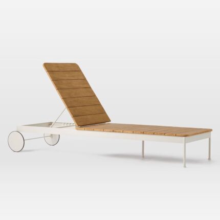 Outdoor Furniture Wood & Metal Sunlounger for poolside by Sundecor Outdoor Furniture
