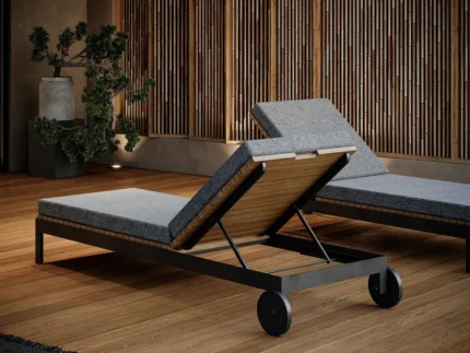 Outdoor Furniture Wood & Metal Sunlounger for poolside, Garden by Sundecor Outdoor Furniture