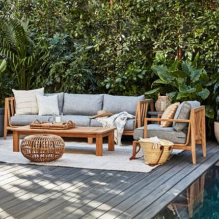 Outdoor Furniture Wooden Sofa Set for Garden, Patio, Balcony, Terrace by Sundecor Outdoor Furniture