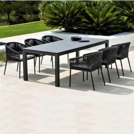 Braid & Rope Outdoor Dining Set for Garden, Dining Room, Terrace by Sundecor Outdoor Furniture