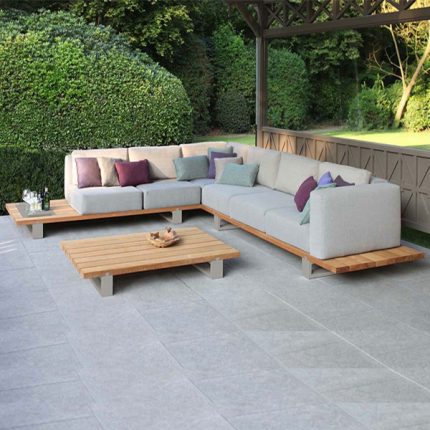 Outdoor Wood & Metal Sofa Set in Pune Maharashtra by Sundecor Outdoor Furniture