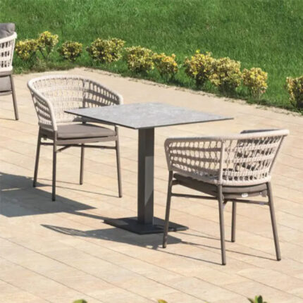 Braid & Rope Outdoor Coffee Set for Garden, patio, balcony, terrace, restaurant by Sundecor outdoor Furniture