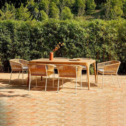 Braid & Rope Outdoor Dining Set for Garden, patio, Terrace, balcony, restaurant by Sundecor Outdoor Furniture
