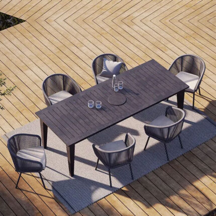 Braid & Rope Outdoor Dining Set for Garden, patio, balcony, terrace, restaurant by Sundecor Outdoor Furniture