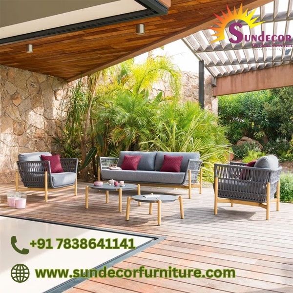 Rope Outdoor Sofa set for Garden, patio, terrace, restaurant, resort, club by Sundecor Outdoor Furniture