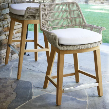 Outdoor Rope Bar chairs for Garden, Patio, terrace, bar, club, restaurant by Sundecor Outdoor Furniture