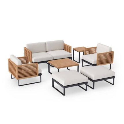 Outdoor Furniture Wood & metal Sofa set for Garden, patio, terrace, farmhouse, restaurant, resort, club by Sundecor Outdoor Furniture