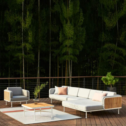 Outdoor Furniture Wood & Metal Sofa set for Garden, patio, terrace, Farmhouse, restaurant, resort, cafeteria, club by Sundecor Outdoor Furniture