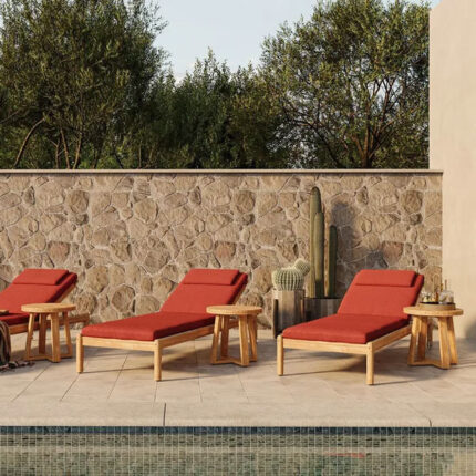 Outdoor Furniture Wooden Sun lounger for Garden, patio, poolside, terrace, farmhouse, restaurant, resort by Sundecor Outdoor Furniture