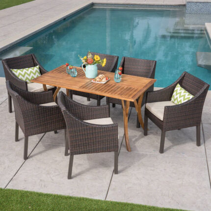 Outdoor Wicker Dining set for Garden, patio, terrace, farmhouse by Sundecor Outdoor Furniture