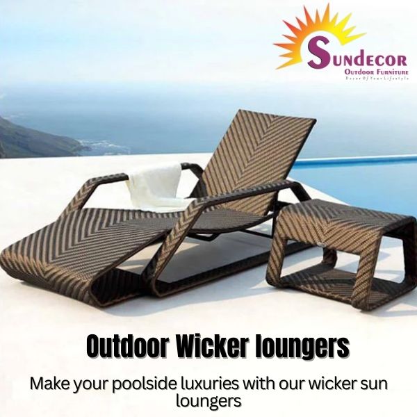 Outdoor Wicker loungers for Garden, patio, poolside, farmhouse by Sundecor Outdoor Furniture