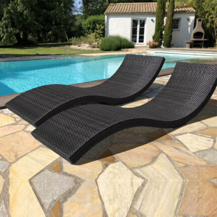 Outdoor Wicker loungers for Garden, patio, terrace, poolside, farmhouse by Sundecor Outdoor Furniture