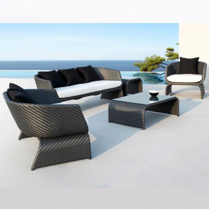 Outdoor Wicker Sofa set for Garden, patio, terrace, farmhouse, restaurant, resort, hospital by Sundecor Outdoor Furniture