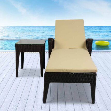 Outdoor Wicker loungers for Garden, patio, terrace, poolside, farmhouse, restaurant, resort by Sundecor Outdoor Furniture