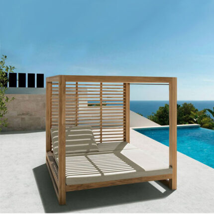 Outdoor Wooden Daybed for Garden, patio, terrace, resort, farmhouse by Sundecor Outdoor Furniture