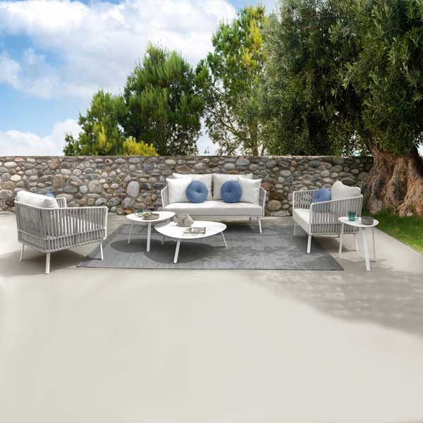 Outdoor-Braid-Rope-Cord-Sofa-set for garden, patio, resort, balcony, farmhouse by Sundecor Outdoor Furniture Braid & Rope Outdoor Sofa Set for garden, patio, balcony, resort, restaurant by Sundecor Outdoor Furniture Online Hyderabad