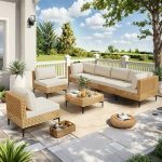 Outdoor wicker sofa set Manufacturer in Mumbai, Maharashtra perfect for Garden, Patio or farmhouse by Sundecor Outdoor Furniture