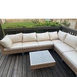 Outdoor wicker sofa set Manufacturer in Mumbai, Maharashtra perfect for Garden, Patio or farmhouse by Sundecor Outdoor Furniture