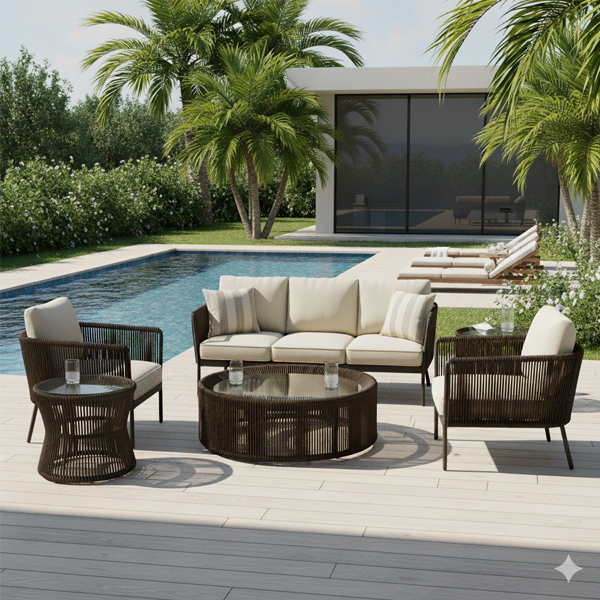 Outdoor Braid & Rope sofa set for garden, balcony or terrace by Sundecor Outdoor Furniture Braid & Rope Outdoor sofa set in Mumbai & Pune, Maharashtra perfect for Garden, patio or terrace by Sundecor Outdoor Furniture