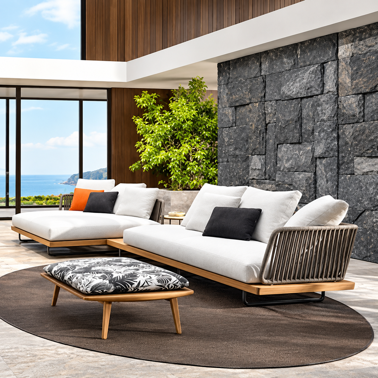 Braid & Rope Outdoor Sofa Set in Mumbai Maharashtra for Garden, patio or farmhouse by Sundecor Outdoor Furniture